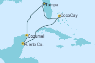 Visitando Tampa (Florida), Cozumel (México), Puerto Costa Maya (México), CocoCay (Bahamas), Tampa (Florida)