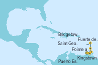 Visitando Pointe a Pitre (Guadalupe), Bridgetown (Barbados), Kingstown (Granadinas), Puerto España (Trinidad y Tobago), Saint George (Grenada), Fuerte de France (Martinica), Pointe a Pitre (Guadalupe)