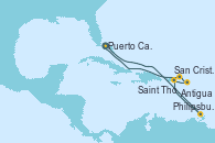 Visitando Puerto Cañaveral (Florida), Philipsburg (St. Maarten), San Cristóbal y Nieves, Antigua (Antillas), Saint Thomas (Islas Vírgenes), Puerto Cañaveral (Florida)