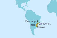 Visitando Santos (Brasil), Camboriu, Brazil, Paranaguá (Brasil), Itajaí (Brasil)