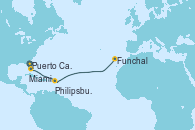 Visitando Puerto Cañaveral (Florida), Miami (Florida/EEUU), Philipsburg (St. Maarten), Funchal (Madeira)