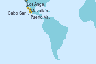 Visitando Los Ángeles (California), Mazatlan (México), Puerto Vallarta (México), Cabo San Lucas (México), Los Ángeles (California)