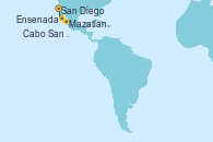 Visitando San Diego (California/EEUU), Mazatlan (México), Cabo San Lucas (México), Ensenada (México), San Diego (California/EEUU) Visitando San Diego (California/EEUU), Mazatlan (México), Cabo San Lucas (México), Ensenada (México), San Diego (California/EEUU)