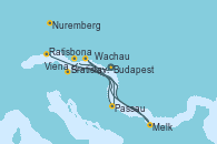 Visitando Budapest (Hungría)Budapest (Hungría), Bratislava (Eslovaquia), Bratislava (Eslovaquia), Viena (Austria), Wachau (Austria), Melk (Austria), Passau (Alemania), Ratisbona (Alemania), Nuremberg (Alemania), Nuremberg (Alemania)
