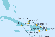 Visitando La Romana (República Dominicana), Isla Catalina (República Dominicana), Bahía de Catalina - Experiencia a bordo, Samana (República Dominicana), Puerto Plata, Republica Dominicana, Grand Turks(Turks & Caicos), Archipiélago de las Islas Turcas y Caicos -Experie, Cabo Rojo, La Romana (República Dominicana)