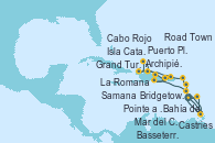 Visitando Pointe a Pitre (Guadalupe)Bahía de Guadalupe - Experiencia a bordo, Bahía de Guadalupe - Experiencia a bordo, Basseterre (Antillas), Road Town (Isla Tórtola/Islas Vírgenes), La Romana (República Dominicana), Isla Catalina (República Dominicana), Bahía de Catalina - Experiencia a bordo, Cabo Rojo, Grand Turks(Turks & Caicos), Archipiélago de las Islas Turcas y Caicos -Experie, Puerto Plata, Republica Dominicana, Samana (República Dominicana), La Romana (República Dominicana), Mar del Caribe - Experiencia a bordo, Castries (Santa Lucía/Caribe), Bridgetown (Barbados), Pointe a Pitre (Guadalupe)