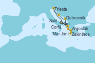 Visitando Bari (Italia), Corfú (Grecia), Mar Jónico - Experiencia a bordo, Mar Jónico - Experiencia a bordo, Zakinthos (Grecia), Argostoli (Grecia), Dubrovnik (Croacia), Split (Croacia), Trieste (Italia), Bari (Italia)