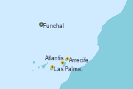 Visitando Funchal (Madeira), Arrecife (Lanzarote/España), Atlantis crest Oeste, Las Palmas de Gran Canaria (España), Funchal (Madeira)