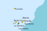 Visitando Las Palmas de Gran Canaria (España), Funchal (Madeira), Santa Cruz de Tenerife (España), La Gomera (Islas Canarias/España), Fuerteventura (Canarias/España), Arrecife (Lanzarote/España), Atlantis crest Oeste, Las Palmas de Gran Canaria (España)