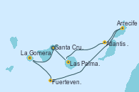 Visitando Santa Cruz de Tenerife (España), La Gomera (Islas Canarias/España), Fuerteventura (Canarias/España), Arrecife (Lanzarote/España), Atlantis crest Oeste - Experiencia a bordo, Las Palmas de Gran Canaria (España), Santa Cruz de Tenerife (España)