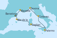 Visitando BarcelonaMar de las Baleares - Experiencia a bordo, Mar de las Baleares - Experiencia a bordo, Cagliari (Cerdeña), Palermo (Italia), Civitavecchia (Roma), Savona (Italia), Marsella (Francia), Barcelona