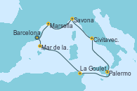 Visitando BarcelonaMar de las Baleares - Experiencia a bordo, Mar de las Baleares - Experiencia a bordo, La Goulette (Tunez), Palermo (Italia), Civitavecchia (Roma), Savona (Italia), Marsella (Francia), Barcelona