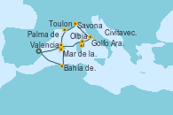Visitando ValenciaMar de las Baleares - Experiencia a bordo, Mar de las Baleares - Experiencia a bordo, Olbia (Cerdeña), Golfo Aranci, Civitavecchia (Roma), Savona (Italia), Toulon (Francia), Palma de Mallorca (España), Bahía de Palma, Bahía de Palma, Valencia