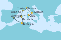 Visitando ValenciaMar de las Baleares - Experiencia a bordo, Mar de las Baleares - Experiencia a bordo, Olbia (Cerdeña), Civitavecchia (Roma), Savona (Italia), Toulon (Francia), Palma de Mallorca (España), Bahía de Palma, Bahía de Palma, Valencia
