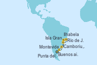 Visitando Buenos aires, Montevideo (Uruguay), Punta del Este (Uruguay), Camboriu, Brazil, Isla Grande (Brasil), Río de Janeiro (Brasil), Ilhabela (Brasil), Buenos aires