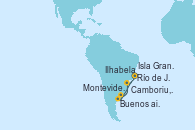 Visitando Río de Janeiro (Brasil), Ilhabela (Brasil), Buenos aires, Montevideo (Uruguay), Camboriu, Brazil, Isla Grande (Brasil), Río de Janeiro (Brasil)
