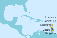 Visitando Bridgetown (Barbados), Castries (Santa Lucía/Caribe), Kingstown (Granadinas), Saint George (Grenada), Fuerte de France (Martinica)