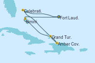 Visitando Fort Lauderdale (Florida/EEUU), Celebration Key, The Bahamas, Amber Cove (República Dominicana), Grand Turks(Turks & Caicos), Bimini (Bahamas), Fort Lauderdale (Florida/EEUU)