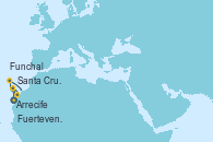 Visitando Arrecife (Lanzarote/España), Santa Cruz de Tenerife (España), Fuerteventura (Canarias/España), Funchal (Madeira), Arrecife (Lanzarote/España)