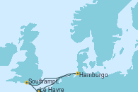 Visitando Le Havre (Francia), Hamburgo (Alemania), Southampton (Inglaterra), Le Havre (Francia)