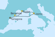 Visitando Tarragona (España), Toulon (Francia), Livorno, Pisa y Florencia (Italia), Barcelona