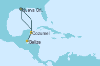 Visitando Nueva Orleans (Luisiana), Cozumel (México), Belize (Caribe), Nueva Orleans (Luisiana)