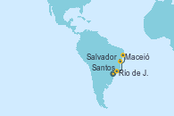 Visitando Santos (Brasil), Río de Janeiro (Brasil), Salvador de Bahía (Brasil), Maceió (Brasil)