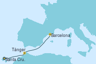 Visitando Santa Cruz de Tenerife (España), Tánger (Marruecos), Barcelona