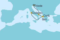 Visitando Trieste (Italia), Bari (Italia), Corfú (Grecia), Civitavecchia (Roma)