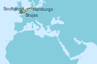 Visitando Southampton (Inglaterra), Brujas (Bélgica), Hamburgo (Alemania), Southampton (Inglaterra)
