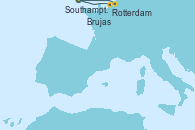 Visitando Southampton (Inglaterra), Rotterdam (Holanda), Rotterdam (Holanda), Brujas (Bélgica), Southampton (Inglaterra)