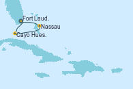 Visitando Fort Lauderdale (Florida/EEUU), Cayo Hueso (Key West/Florida), Nassau (Bahamas), Fort Lauderdale (Florida/EEUU)