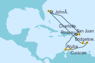 Visitando San Juan (Puerto Rico), Aruba (Antillas), Curacao (Antillas), Bridgetown (Barbados), Roseau (Dominica), St. John´s (Antigua y Barbuda), Charlotte Amalie (St. Thomas), San Juan (Puerto Rico)