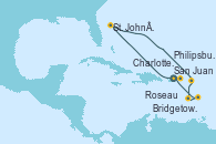 Visitando San Juan (Puerto Rico), Charlotte Amalie (St. Thomas), St. John´s (Antigua y Barbuda), Philipsburg (St. Maarten), Roseau (Dominica), Bridgetown (Barbados), San Juan (Puerto Rico)