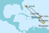 Visitando San Juan (Puerto Rico), Bridgetown (Barbados), Roseau (Dominica), Kingstown (Granadinas), St. John´s (Antigua y Barbuda), Charlotte Amalie (St. Thomas), San Juan (Puerto Rico)