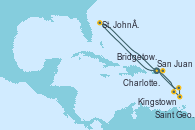 Visitando San Juan (Puerto Rico), Charlotte Amalie (St. Thomas), St. John´s (Antigua y Barbuda), Kingstown (Granadinas), Saint George (Grenada), Bridgetown (Barbados), San Juan (Puerto Rico)