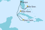 Visitando Tampa (Florida), Gran Caimán (Islas Caimán), Cayo Hueso (Key West/Florida), Isla Gran Bahama (Florida/EEUU), Tampa (Florida)