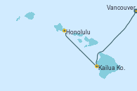 Visitando Vancouver (Canadá), Vancouver (Canadá), Kailua Kona (Hawai/EEUU), Kailua Kona (Hawai/EEUU), Honolulu (Hawái), Honolulu (Hawái)