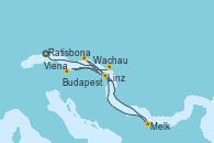 Visitando Ratisbona (Alemania), Ratisbona (Alemania), Linz (Austria), Melk (Austria), Wachau (Austria), Viena (Austria), Budapest (Hungría), Budapest (Hungría), Budapest (Hungría)