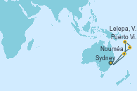 Visitando Sydney (Australia), Nouméa (Nueva Caledonia), Puerto Vila (Vanuatu), Lelepa, Vanuatu, Sydney (Australia)