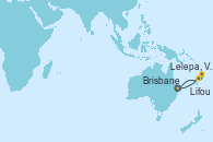 Visitando Brisbane (Australia), Lelepa, Vanuatu, Lifou (Isla Loyalty/Nueva Caledonia), Brisbane (Australia)