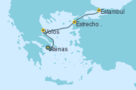 Visitando Atenas (Grecia), Volos (Grecia), Estrecho de Dardanelos - Experiencia a bordo, Estambul (Turquía)