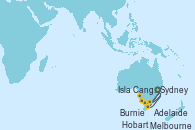Visitando Sydney (Australia), Burnie (Tasmania/Australia), Isla Canguro (Australia), Adelaide (Australia), Adelaide (Australia), Melbourne (Australia), Melbourne (Australia), Sydney (Australia), Hobart (Australia), Sydney (Australia)