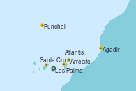 Visitando Las Palmas de Gran Canaria (España), Funchal (Madeira), Santa Cruz de Tenerife (España), Santa Cruz de Tenerife (España), Agadir (Marruecos), Arrecife (Lanzarote/España), Atlantis crest Oeste - Experiencia a bordo, Las Palmas de Gran Canaria (España)
