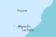 Visitando Santa Cruz de Tenerife (España), Las Palmas de Gran Canaria (España), Las Palmas de Gran Canaria (España), Funchal (Madeira), Santa Cruz de Tenerife (España), Santa Cruz de Tenerife (España)
