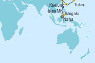 Visitando Naha (Japón), Ishigaki (Japón), Keelung (Taiwán), Islas Miyako (Japón), Tokio (Japón)