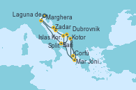 Visitando Marghera (Venecia/Italia)Laguna de Venecia - Experiencia a bordo, Bari (Italia), Dubrovnik (Croacia), Corfú (Grecia), Mar Jónico - Experiencia a bordo, Mar Jónico - Experiencia a bordo, Kotor (Montenegro), Split (Croacia), Islas Kornati (Croacia), Zadar (Croacia), Marghera (Venecia/Italia) Visitando Marghera (Venecia/Italia)Laguna de Venecia - Experiencia a bordo, Bari (Italia), Dubrovnik (Croacia), Corfú (Grecia), Mar Jónico - Experiencia a bordo, Mar Jónico - Experiencia a bordo, Kotor (Montenegro), Split (Croacia), Islas Kornati (Croacia), Zadar (Croacia), Marghera (Venecia/Italia)