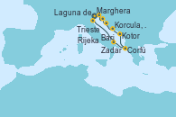 Visitando Marghera (Venecia/Italia)Laguna de Venecia - Experiencia a bordo, Bari (Italia), Corfú (Grecia), Kotor (Montenegro), Korcula, Croatia, Zadar (Croacia), Rijeka (Croacia), Trieste (Italia)