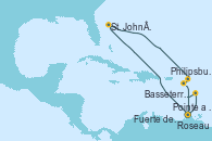 Visitando Pointe a Pitre (Guadalupe), St. John´s (Antigua y Barbuda), Philipsburg (St. Maarten), Basseterre (Antillas), Roseau (Dominica), Fuerte de France (Martinica), Pointe a Pitre (Guadalupe)