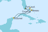 Visitando Fort Lauderdale (Florida/EEUU), Nassau (Bahamas), Cozumel (México), CocoCay (Bahamas), Fort Lauderdale (Florida/EEUU)